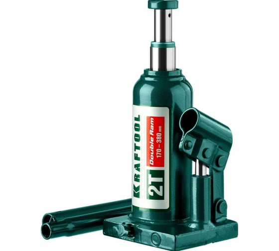 Изображение товара Гидравлический бутылочный домкрат KRAFTOOL Double Ram сварной, телескопический, 2 т, 170-380 мм 43463-2
