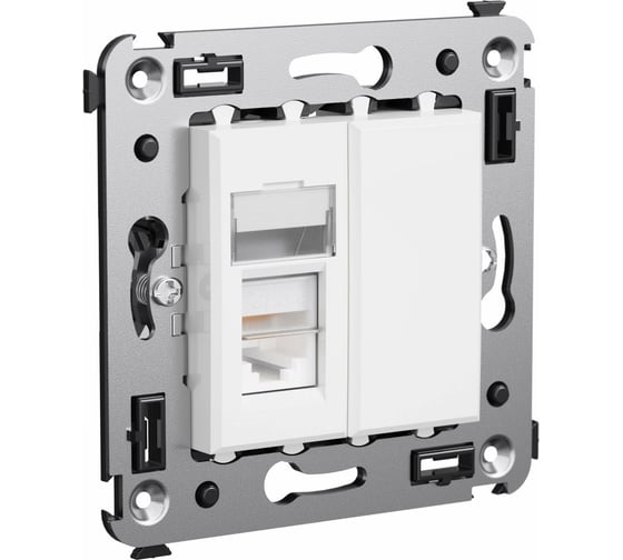 Изображение товара Одинарная телефонная розетка DKC, Avanti, белое облако, в стену 4400313