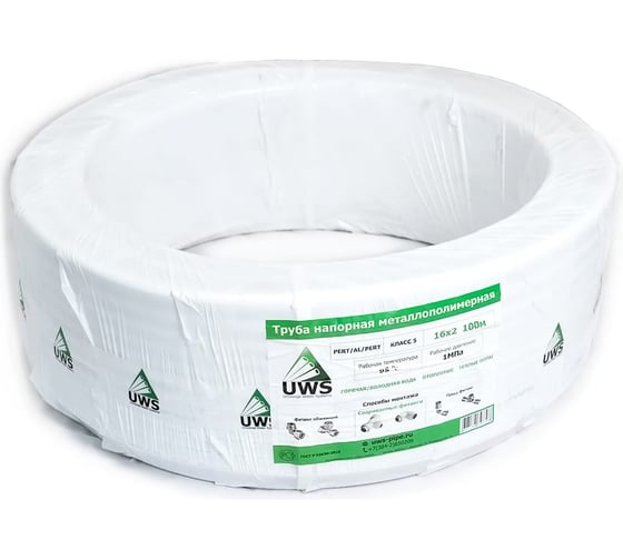 Изображение товара Труба многослойная UWS PRO PERT-AL-PERT (Б.) 16x2, 30 м.п. 213598