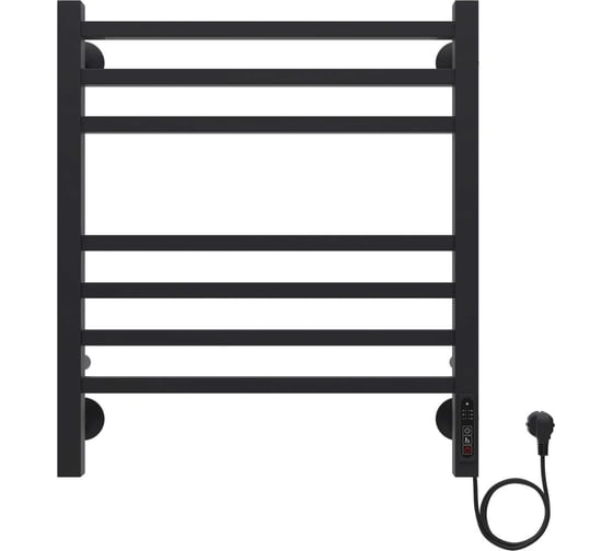 Изображение товара Электрический полотенцесушитель Azario ANCONA 500/600, R, 7 квадратных перекладин, черный 00088198