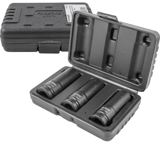Изображение товара Набор головок ударных тонкостенных 3 шт, 1/2"DR, 6-гр, 17, 19, 21 мм, в кейсе Forsage F-4032TH(4352)