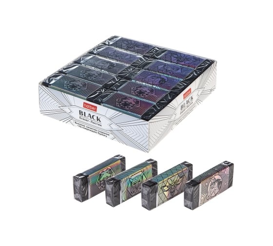 Изображение товара Ластик из термопластичной резины HATBER Black прямоугольный, 30 шт. 069859