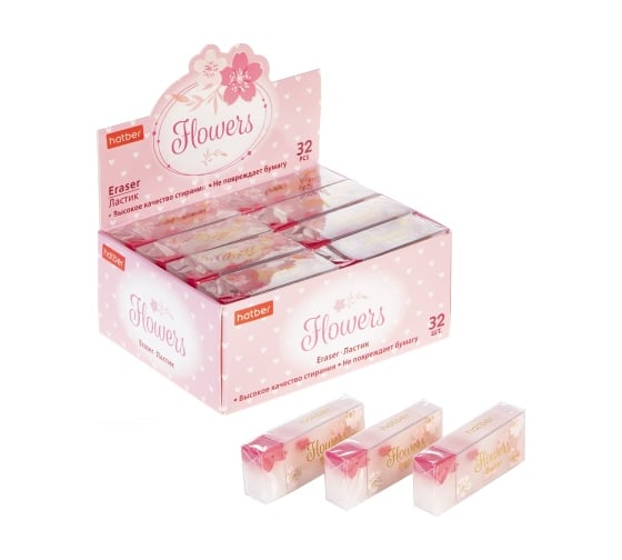 Изображение товара Ластик HATBER PVC Flowers 32 шт. 069857