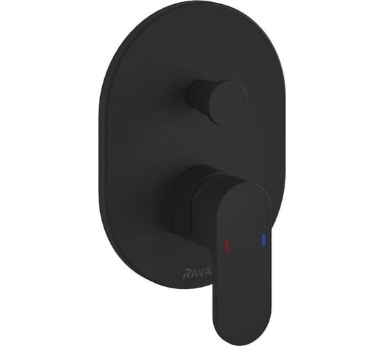 Изображение товара Смеситель встроенный с переключателем RAVAK CR 065.20 черный (два вывода) + нужен R-BOX (X070052) X070433