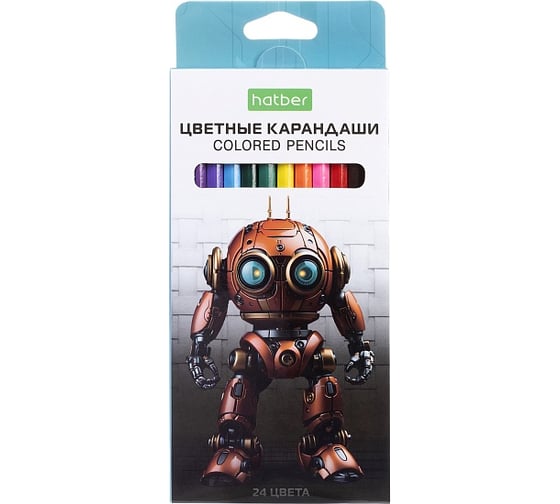 Изображение товара Карандаши цветные HATBER ECO 24 цвета Робо заточенные 084397