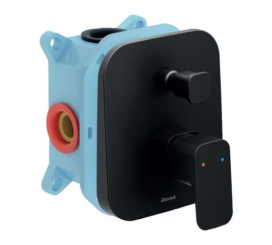 Изображение товара Смеситель настенный с переключателем RAVAK TD F 065.20 для R-box черный X070158