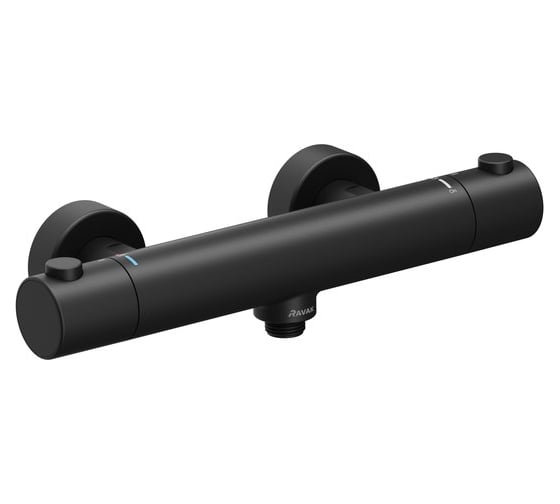 Изображение товара Смеситель настенный термостатический для душа RAVAK без гарнитуры PU 033.20/150 черный X070188