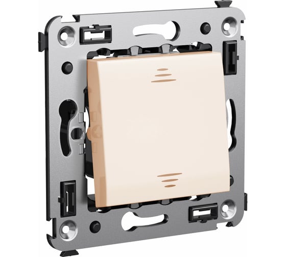 Изображение товара Одноклавишный выключатель в стену DKC, Avanti, ванильная дымка 4405103