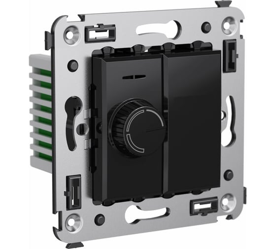 Изображение товара Поворотный диммер в стену DKC, Avanti, черный квадрат 4402133