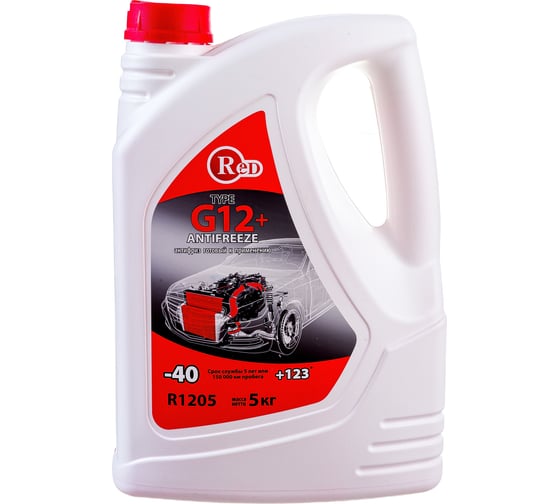 Изображение товара Антифриз готовый к применению RED G12, красный, 5 кг R1205