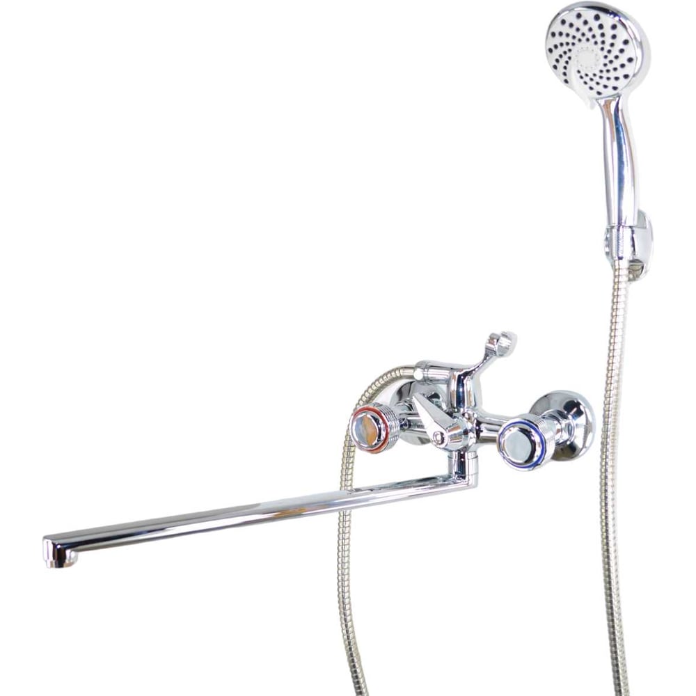 Изображение товара Смеситель для ванны stOMEGA 40 L-излив 40 см двухрычажный хром