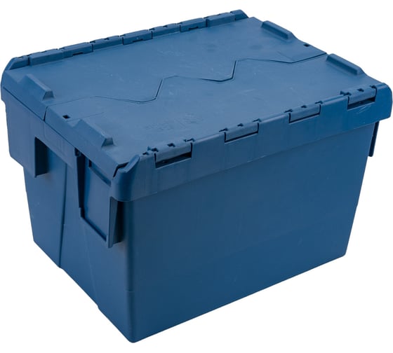 Изображение товара Ящик Sembol Plastik п/э 400x300x264 сплошной синий с крышкой 21815