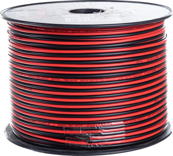 Изображение товара Акустический кабель ЭРА A75RB 2х0,75 мм2, красно-черный, 100м, 8/192 Б0048265