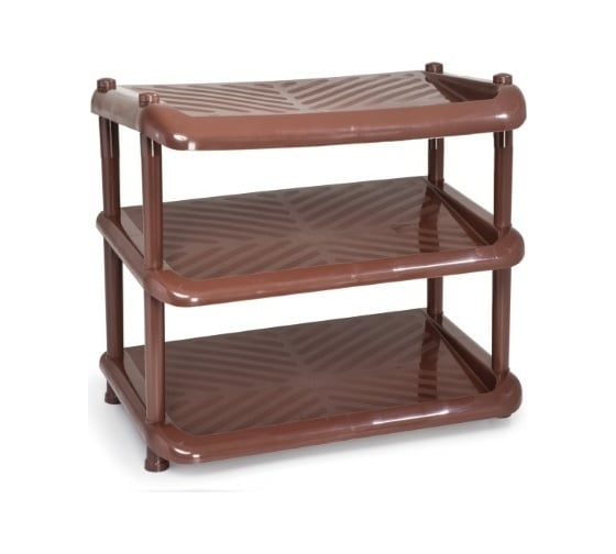 Изображение товара Этажерка для обуви Полимербыт Комфорт 3 полки, коричневая 4392302