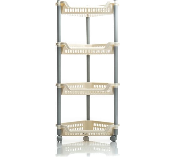 Изображение товара Угловая этажерка Полимербыт 4-х секционная, на колесах 4308800