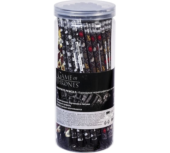 Изображение товара Карандаш чернографитный HATBER набор круглый корпус 72 шт Игра престо 076141