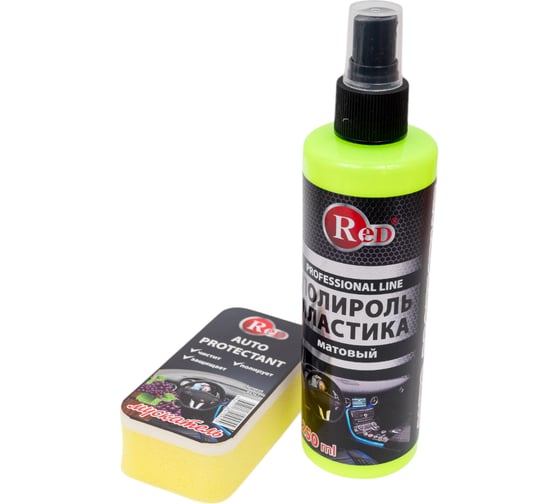 Изображение товара Матовый полироль пластика RED с губкой "МУСКАТЕЛЬ" Low Gloss 250мл в бл. R4262