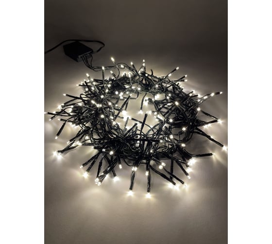 Изображение товара Гирлянда ЭРА ENIN GW LED Нить Мишура, 3,9 м, зеленый провод, теплый свет, 220V, 24/576 Б0047970