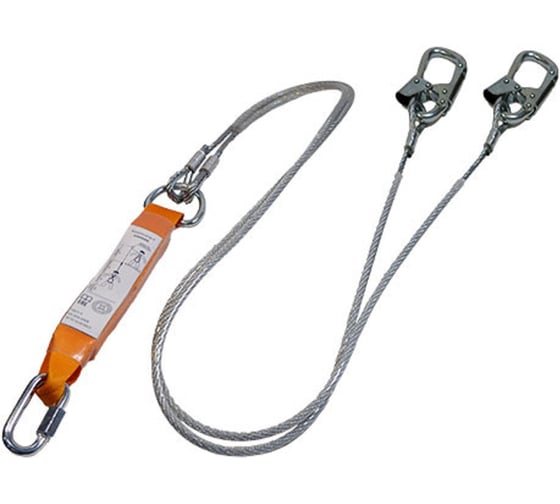 Изображение товара Двойной строп из металлического троса с амортизатором ПРОГРЕСС СЕФЕТИ Строп аБд+Кс