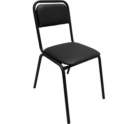 Изображение товара Стул для посетителей ОФИСМАГ РС42, черный каркас, кож.зам черный, ш/к 54689 533055