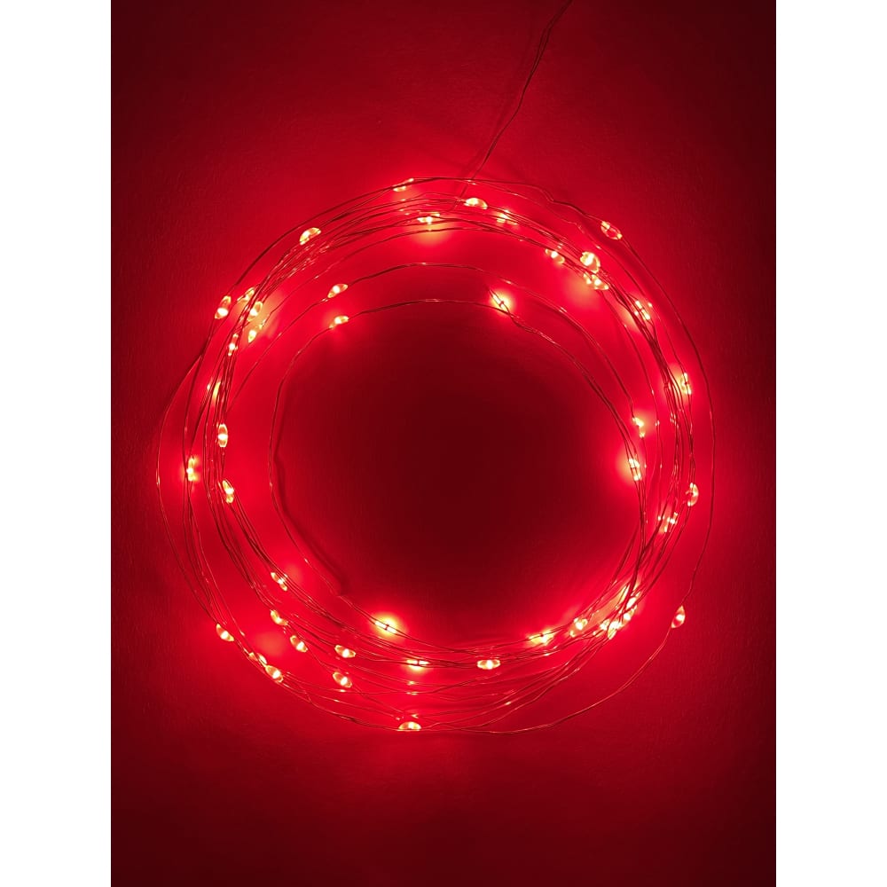 фото Гирлянда эра enin 5nr led нить, 5 м, красный свет, аа, 100/2500 б0047963