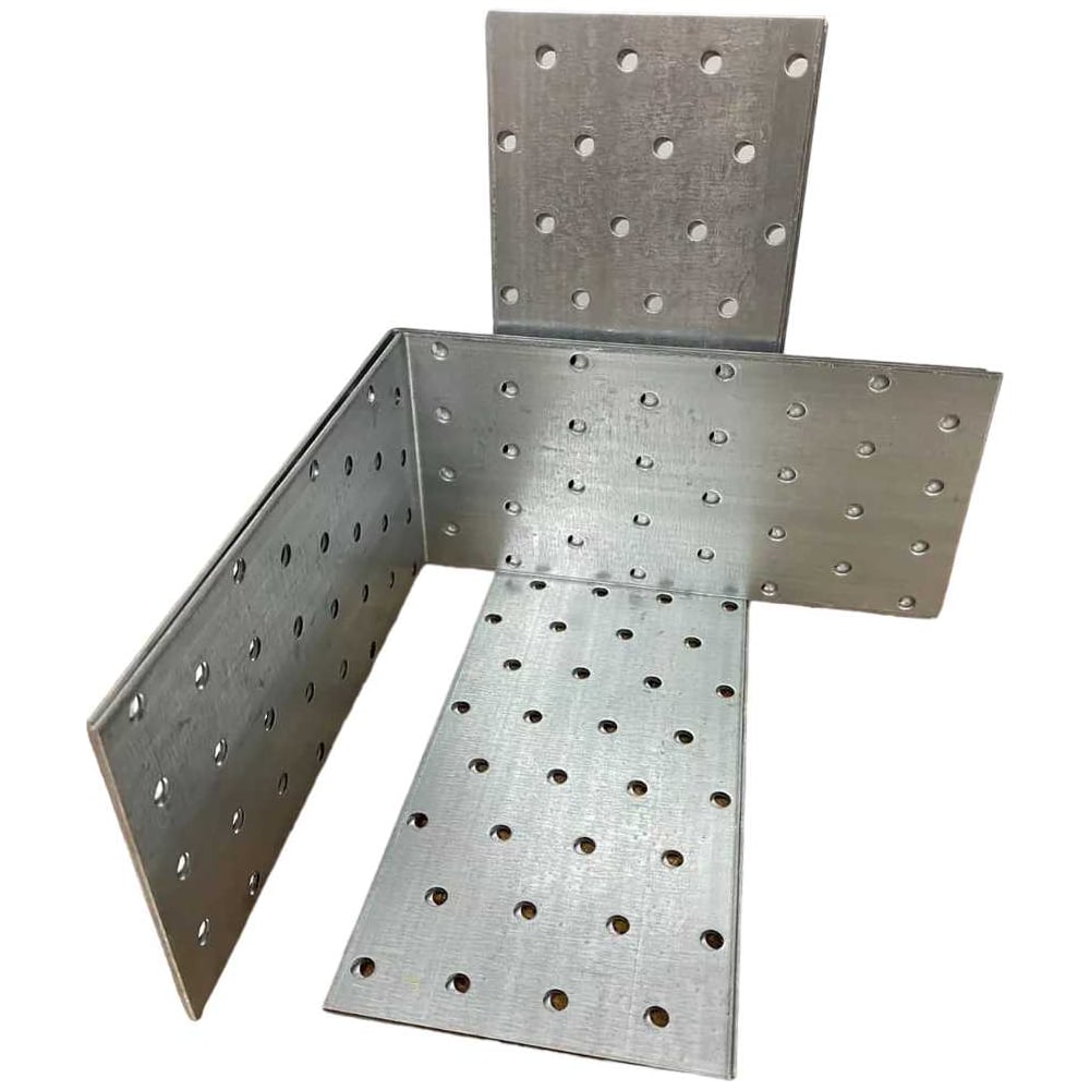 Изображение товара Крепежный равносторонний уголок 160x160x80 мм с цинковым покрытием 4 шт