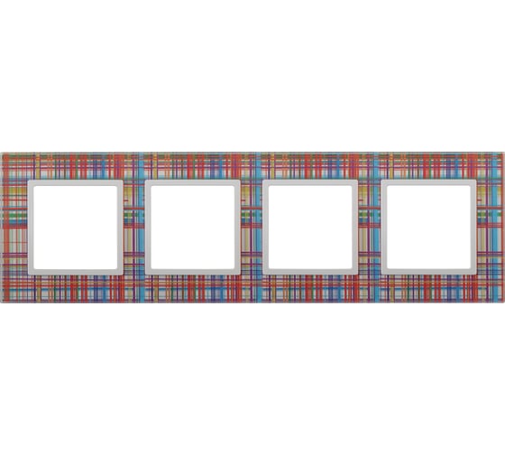 Изображение товара Рамка на 4 поста ЭРА Elegance 14510400, стекло, прозрачный/белый, 5/25/1200 Б0034523