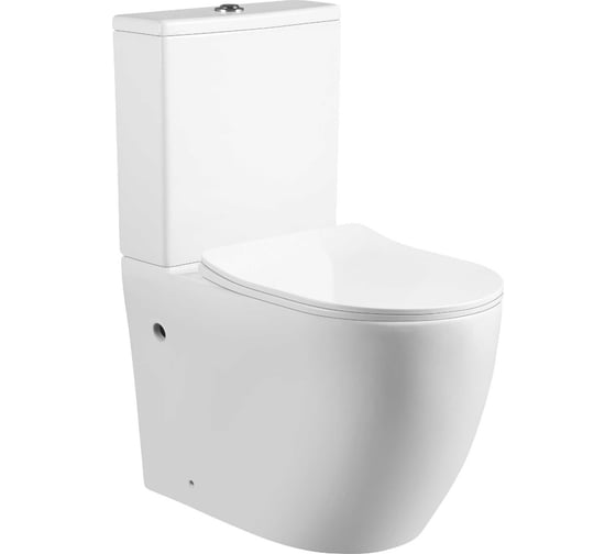 Изображение товара Унитаз-компакт Paini URBATEC BTW 605x370x800 мм, Rimless Cox, с сиденьем, выпуск Vario, белый глянец 61626