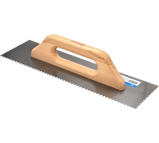 Изображение товара Зубчатая гладилка DEKOR HASSAN 120 х 400 мм квадратный зуб 4 х 4 мм деревянная ручка 442