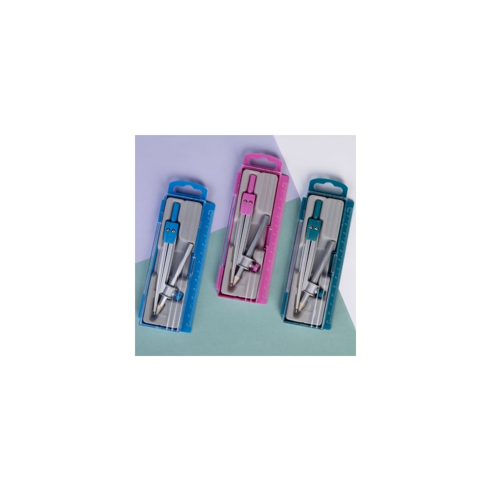 Изображение товара Циркуль HATBER LINE UP с карандашом в пластиковом пенале