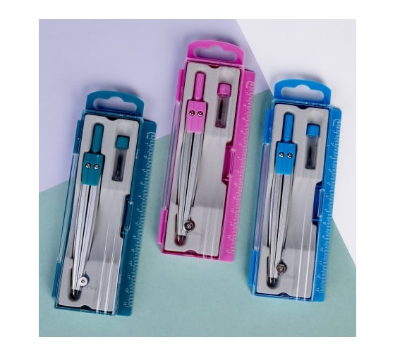 Изображение товара Готовальня HATBER LINE UP 2 предмета в пластиковом пенале с европодвесом 085314