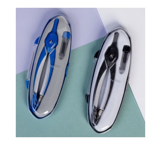 Изображение товара Готовальня HATBER GRAVITY 2 предмета в пластиковом пенале с европодвесом 085307