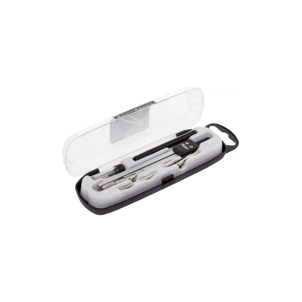 Изображение товара Готовальня HATBER 5 предметов в пластиковом пенале с европодвесом 053070