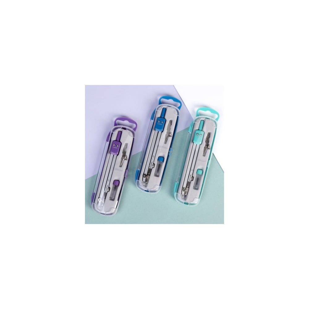 Изображение товара Готовальня HATBER 3 предмета Ассорти в пластиковом пенале школьный набор