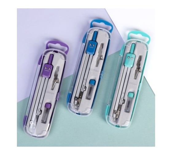 Изображение товара Готовальня HATBER 3 предмета Ассорти в пластиковом пенале 053067