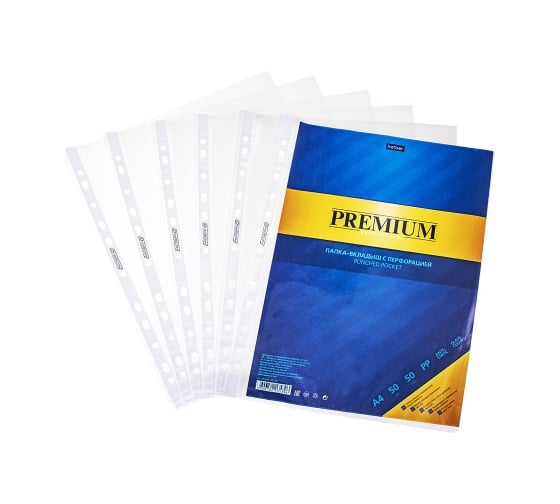 Изображение товара Папка-вкладыш с перфорацией HATBER"HD" А4ф 50мкм PREMIUM 031839