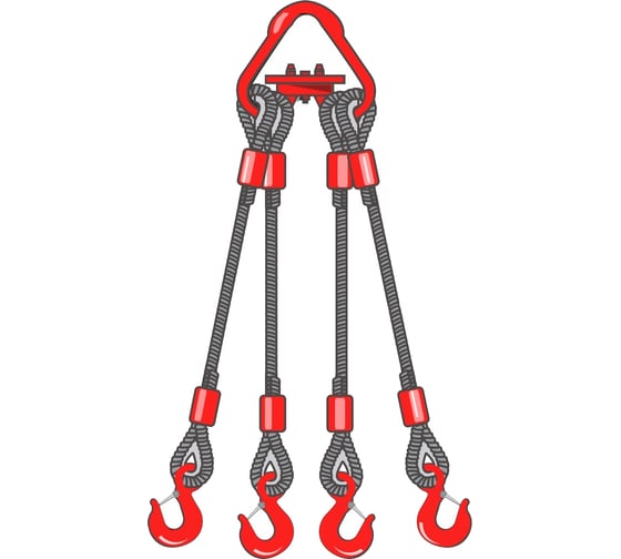 Изображение товара Строп канатный четырехветвевой ООО ПКФ Сварком ПАУК втулка 4СК-1,6 т 4 м cр18145