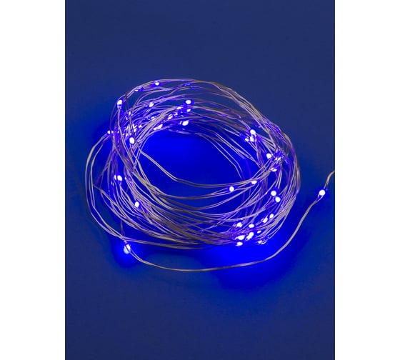 Изображение товара Светодиодная гирлянда Uniel ULD-S0500-050/SCB/2AA PURPLE, IP20, DEW UL-00007185