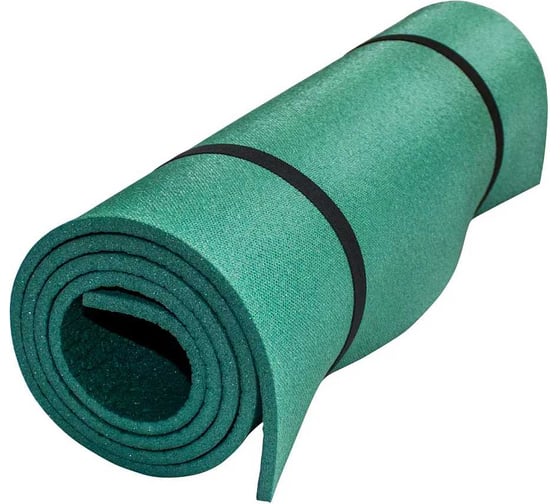 Изображение товара Коврик туристический Ресурс однослойный, 10 мм, 600x1800 мм, с рифлением, зеленый 20476
