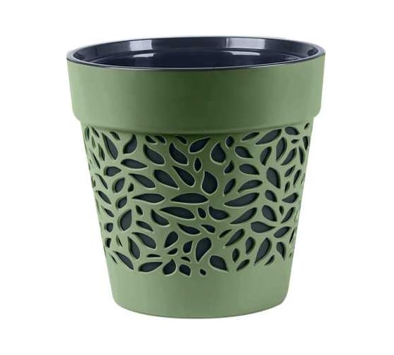 Изображение товара Кашпо bmc Блоссом d245 мм, h245 мм, 8 л, оливка/антрацит КШ-0508 071501