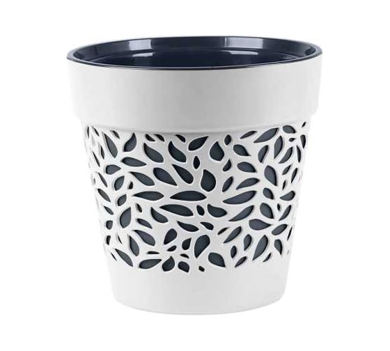 Изображение товара Кашпо bmc Блоссом d245 мм, h245 мм, 8 л, белый/антрацит КШ-0505 071506