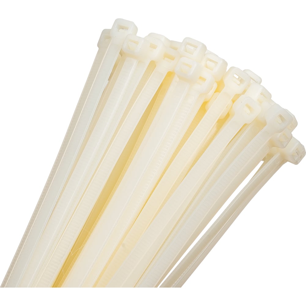 Изображение товара Нейлоновые хомуты Ultima 4. 8х300 мм, белые, 100 шт - надежная фиксация кабелей