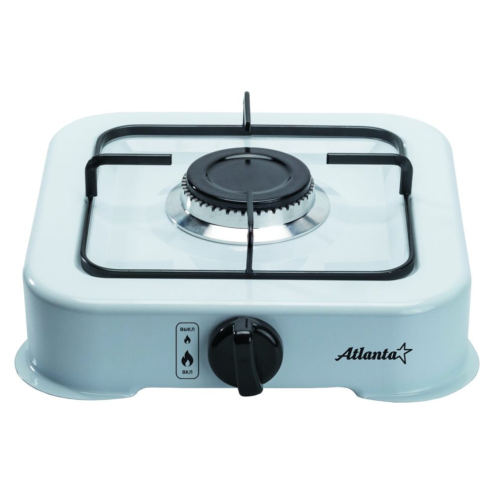 Плита газовая настольная Atlanta одноконфорочная ATH-1802 white