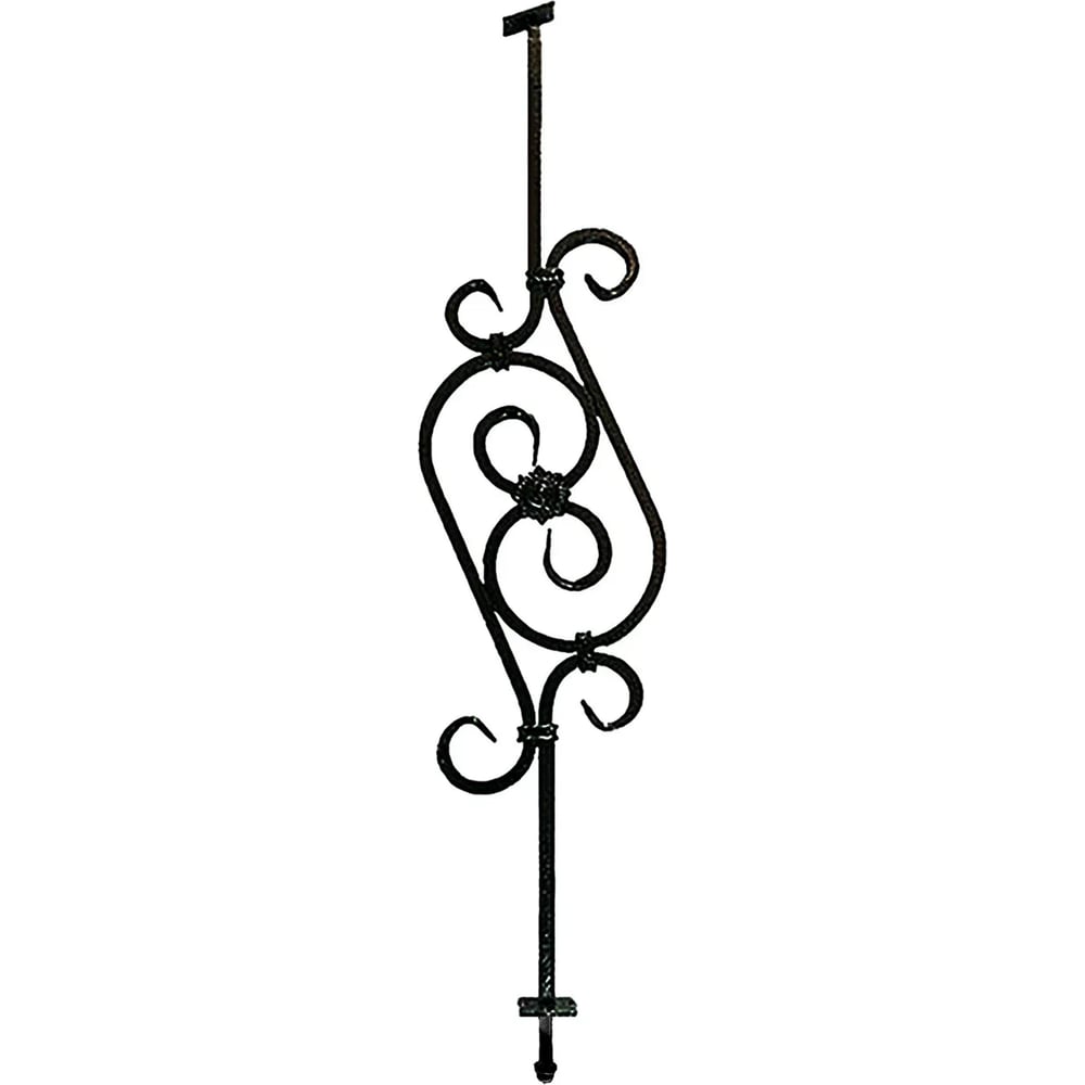 Изображение товара Кованая балясина Вензель 40x240x1000 мм черного цвета