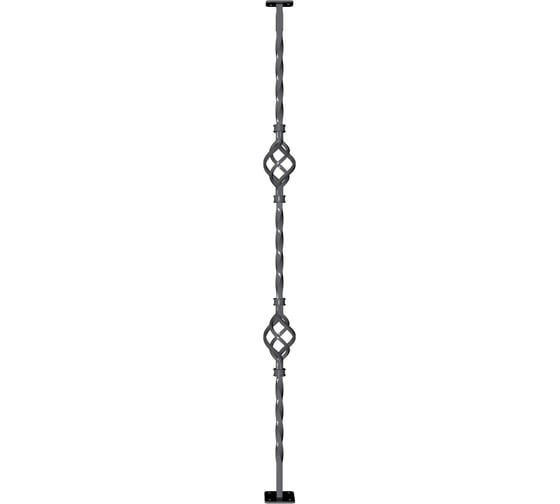 Изображение товара Балясина ДЗМи 60x60x1000 мм "2 корзинки" кованая цвет алюминиевый металлик 84461