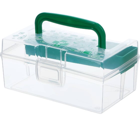 Изображение товара Дорожный контейнер для медикаментов Полимербыт 0.8 л, с вкладышем, 170х108х78 мм 63230903