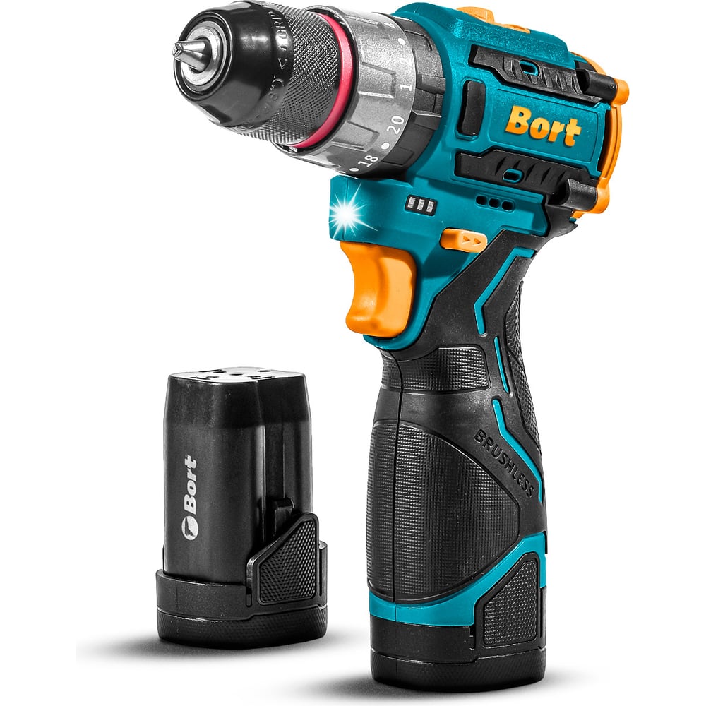 Изображение товара Аккумуляторная ударная дрель-шуруповерт BORT BAB-16U 2x2Ач полупрофессиональный