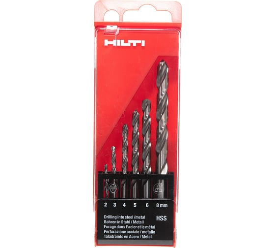 Изображение товара Сверло спиральное по металлу HSS (6 шт; 2-8 мм) Hilti 213950