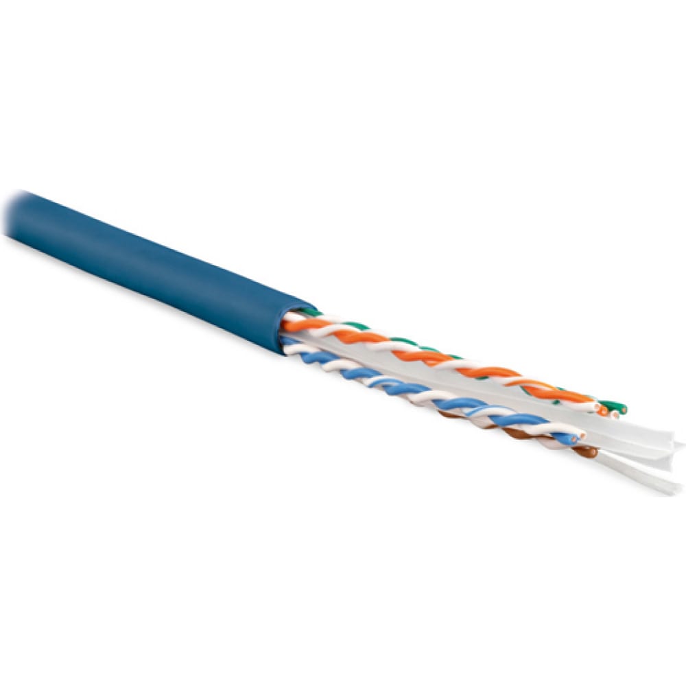 Одножильный кабель Hyperline - UUTP4-C6-S23-IN-PVC-BL -305