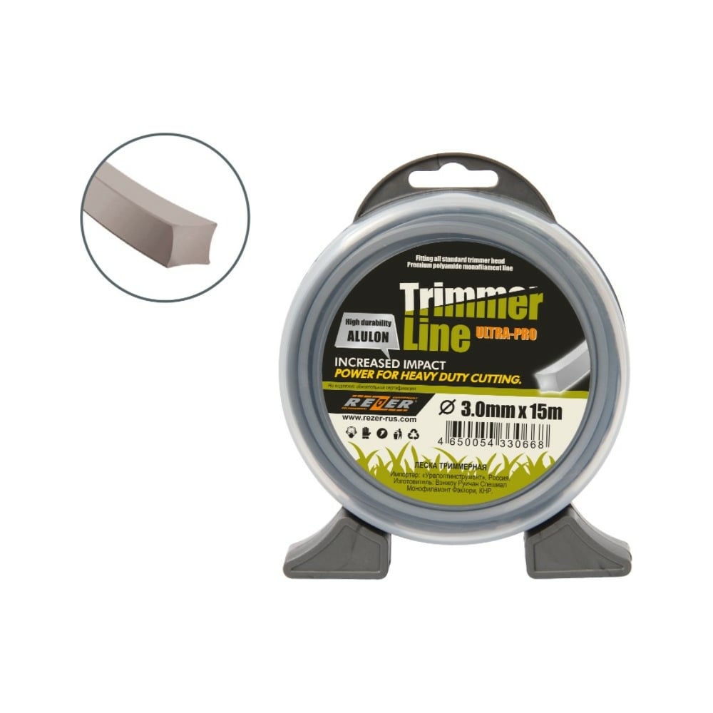 Изображение товара Леска ALULON Rezer 3.0мм 15м квадрат серый миниблистер